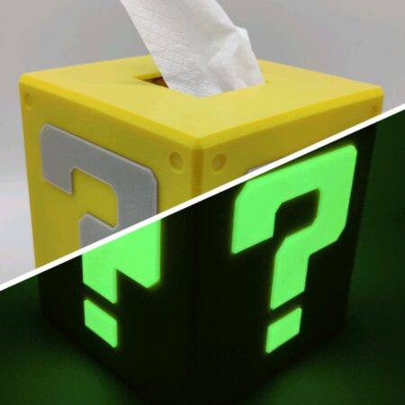 Boîte à mouchoirs carrée style bloc mystère – Personnalisable et phosphorescente