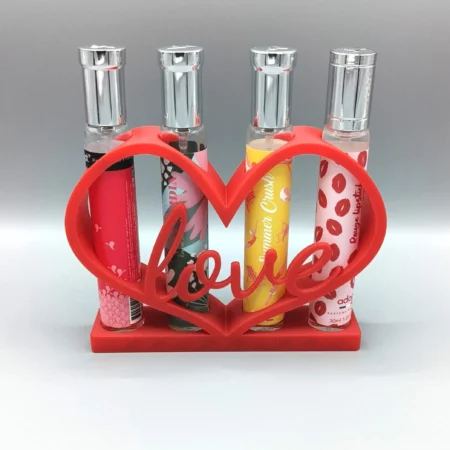 Support pour 4 parfums Adopt 30 ml forme cœur Love - Couleurs au choix