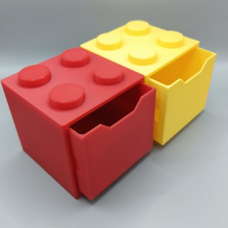 Lot de 2 boîtes carrées empilables style brique - Couleurs au choix